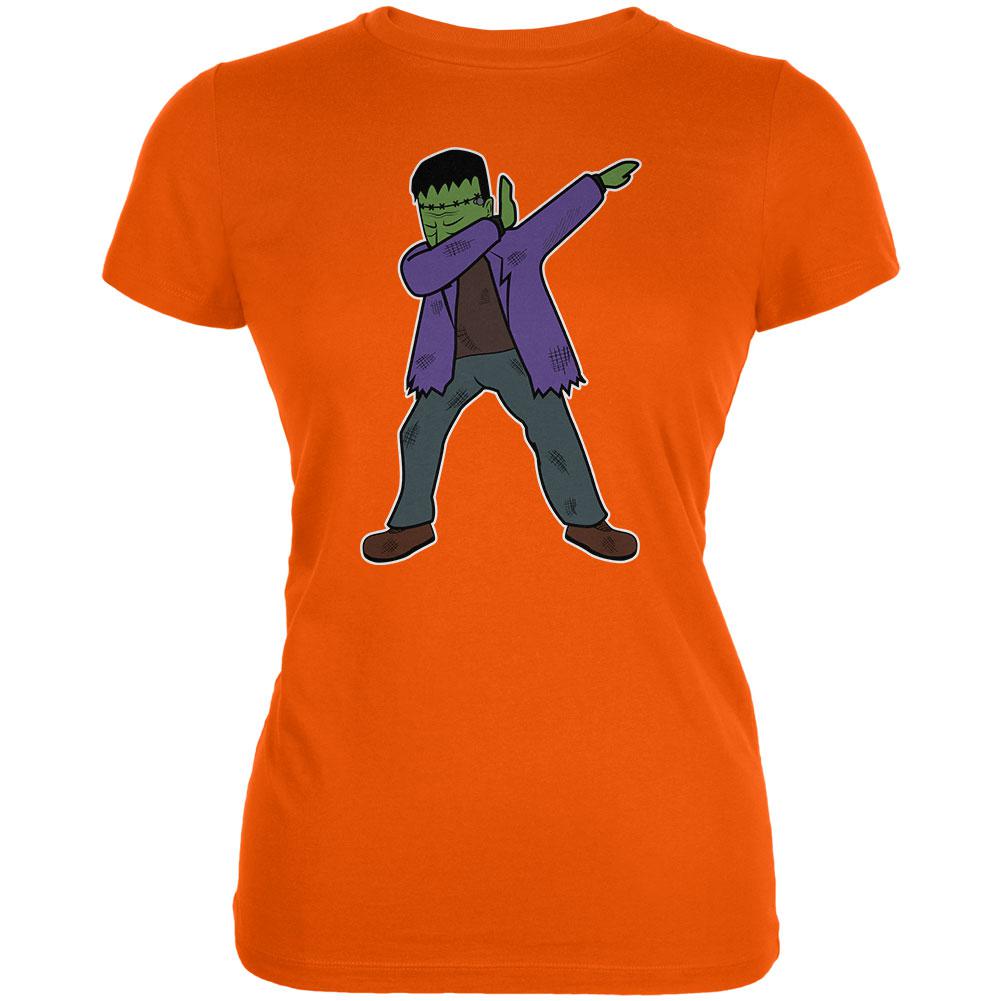 Halloween Dabbing Frankenstein's Monster Juniors Soft T Shirt Juniors T-Shirts Old Glory 2XL Orange
