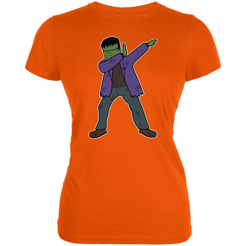 Halloween Dabbing Frankenstein's Monster Juniors Soft T Shirt Juniors T-Shirts Old Glory 2XL Orange