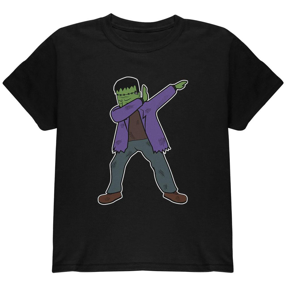 Halloween Dabbing Frankenstein's Monster Youth T Shirt Youth T-Shirts Old Glory LG Black