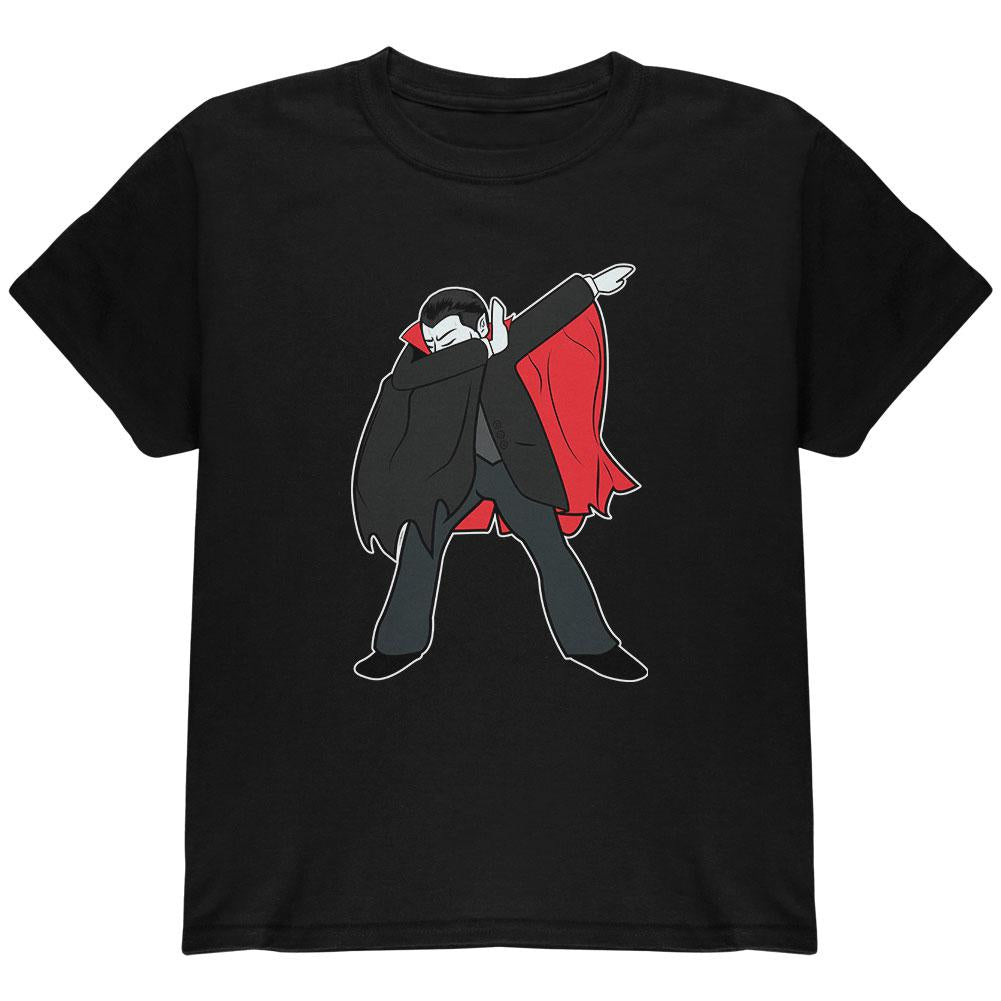 Halloween Dabbing Dracula Vampire Youth T Shirt Youth T-Shirts Old Glory LG Black