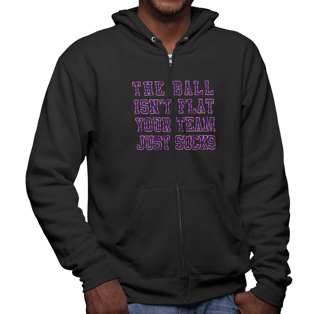 Deflategate Your Team Sucks Mens Full Zip Hoodie Men's Hoodies Old Glory 2XL Black