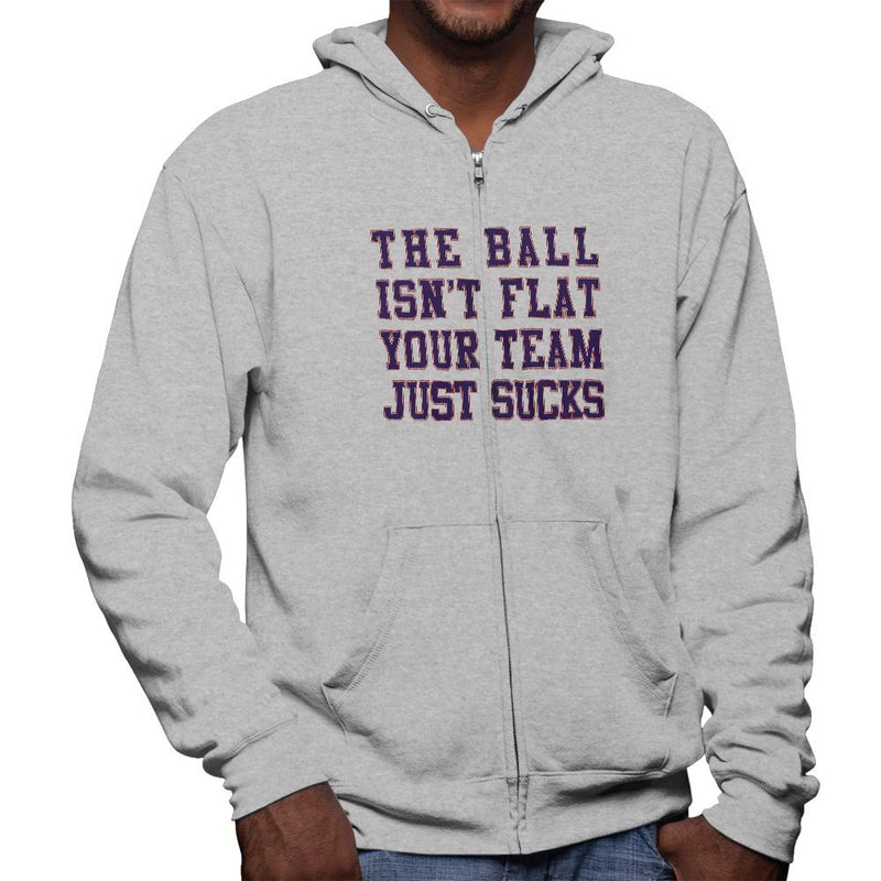 Deflategate Your Team Sucks Mens Full Zip Hoodie Men's Hoodies Old Glory 2XL Grey