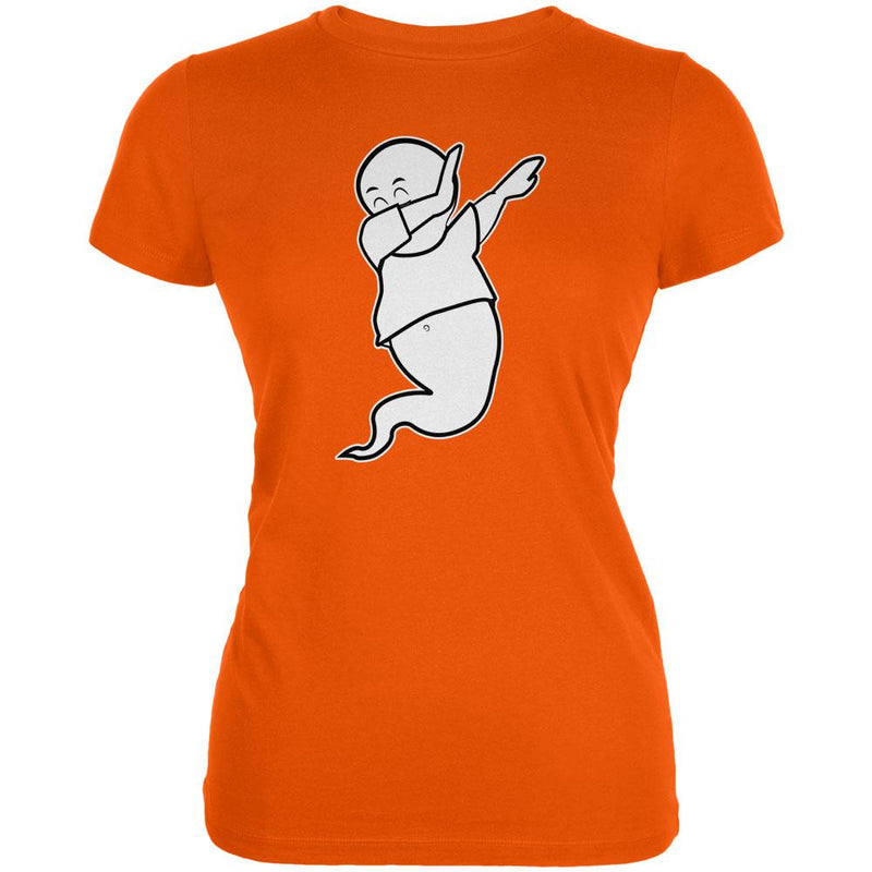Halloween Dabbing Ghost Juniors Soft T Shirt Juniors T-Shirts Old Glory 2XL Orange