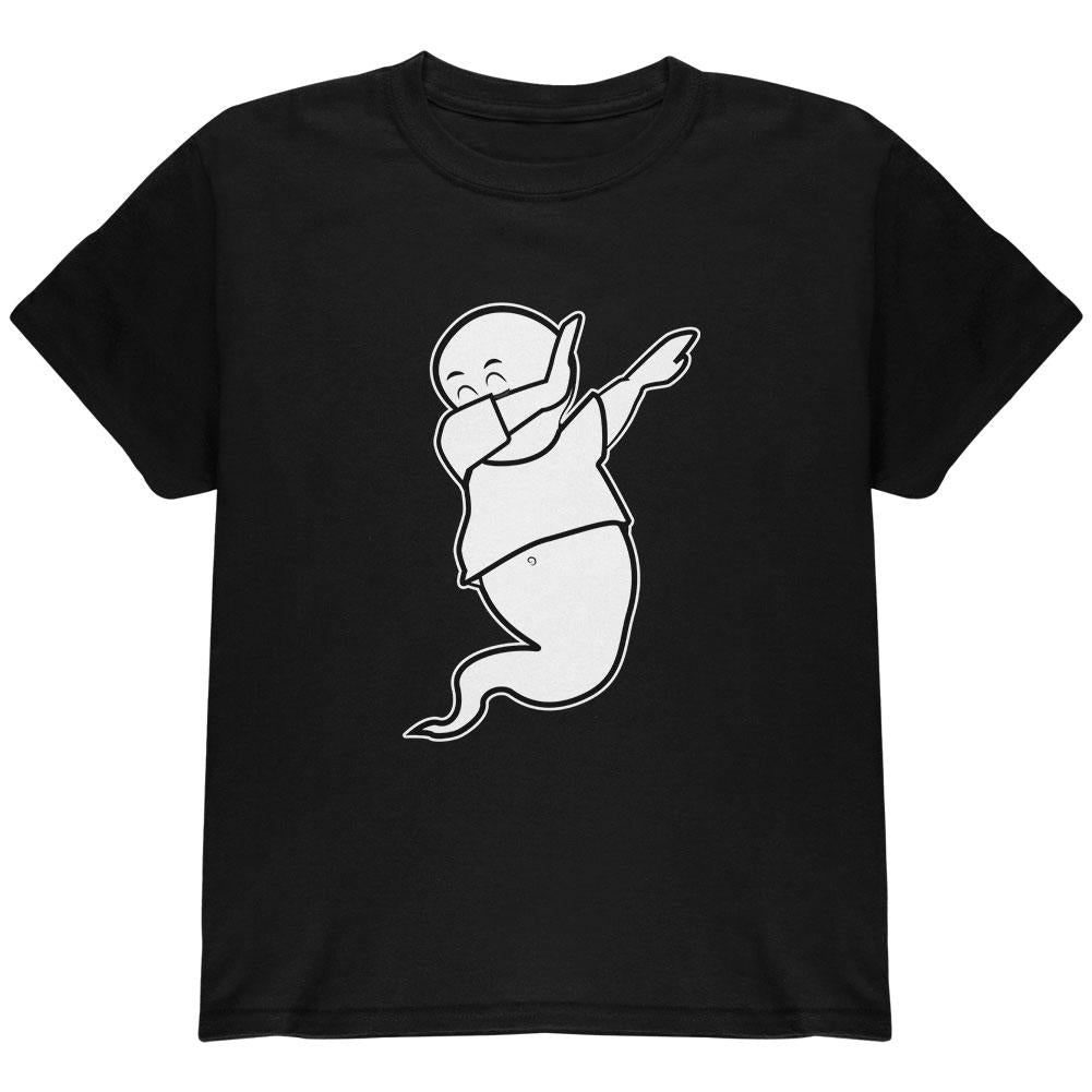 Halloween Dabbing Ghost Youth T Shirt Youth T-Shirts Old Glory LG Black