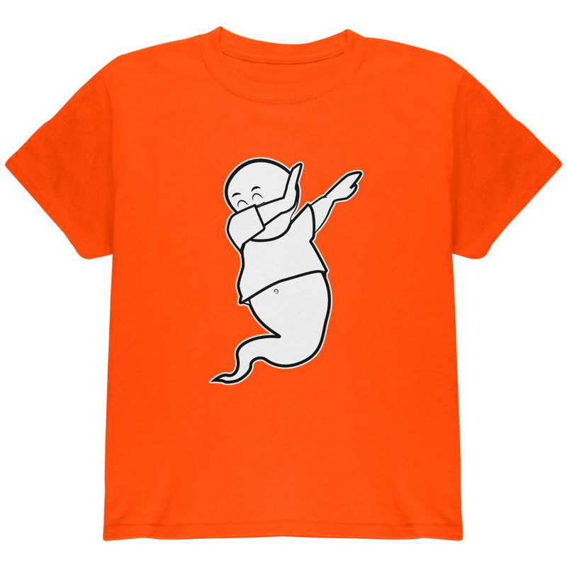 Halloween Dabbing Ghost Youth T Shirt Youth T-Shirts Old Glory LG Orange