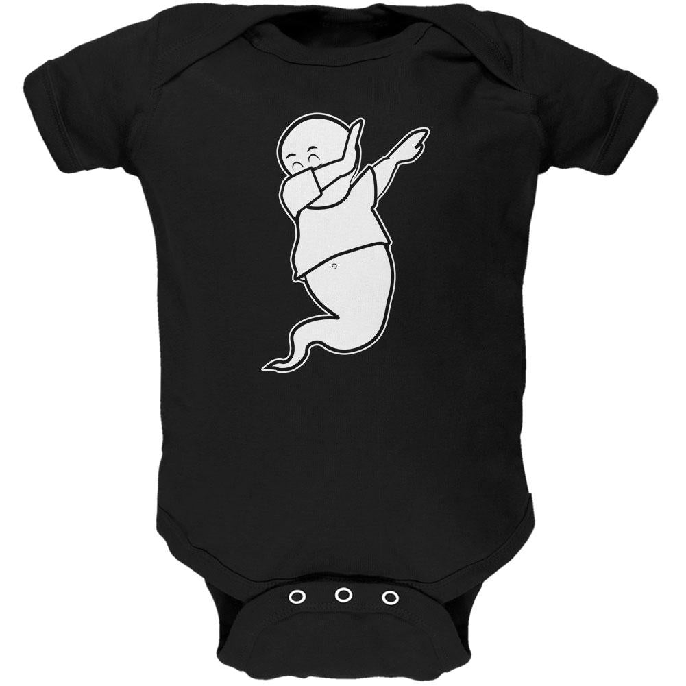 Halloween Dabbing Ghost Soft Baby One Piece Baby One Piece Old Glory 0-3M Black