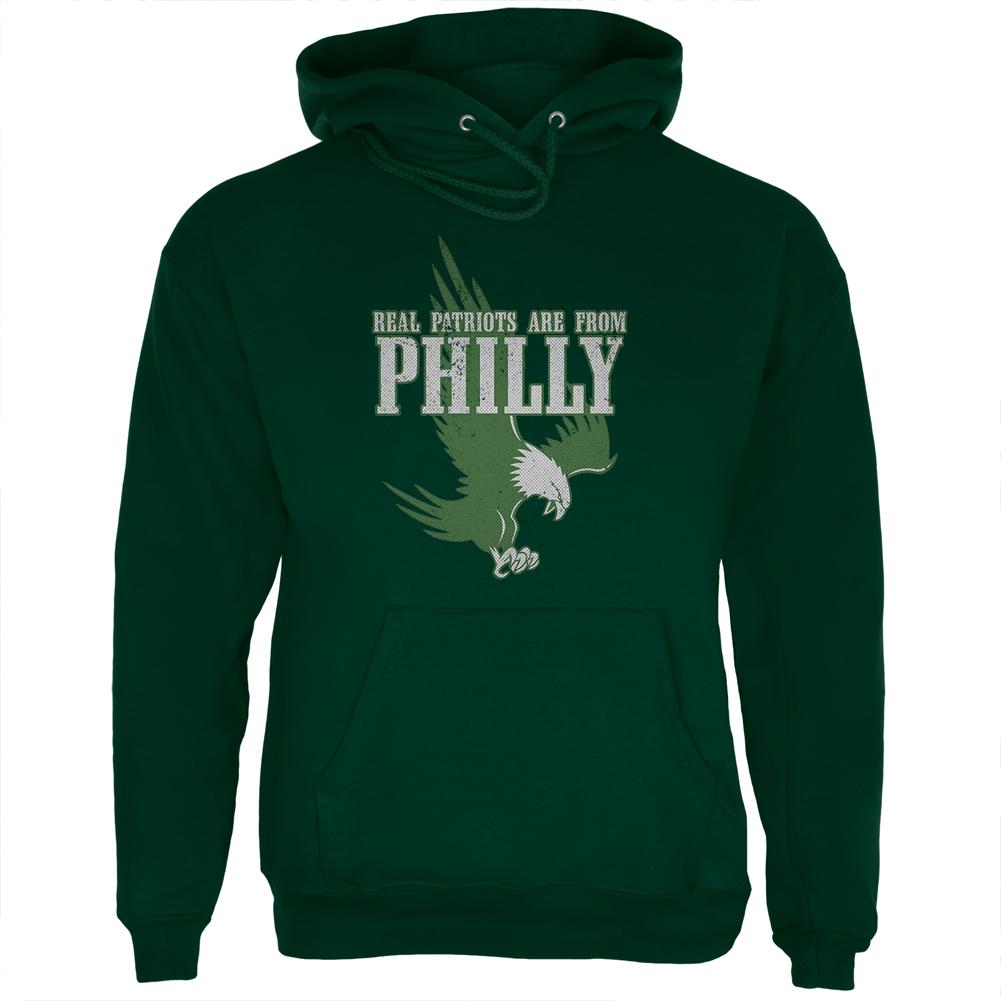 Real Patriots Are From Philly Vintage Distressed Mens Hoodie Men's Hoodies Old Glory 2XL Green