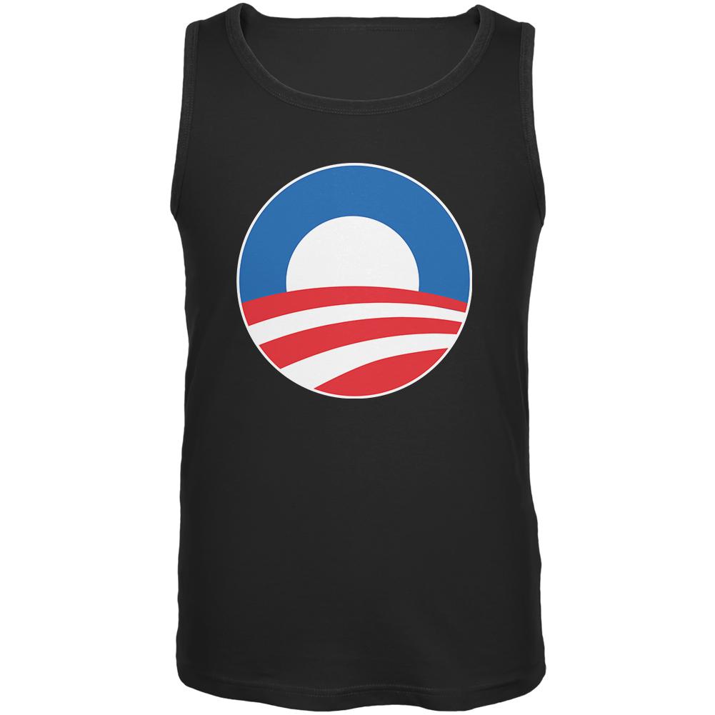 Obama - Large Rising Sun Logo Mens Tank Top Men's Tank Tops Old Glory 2XL Black