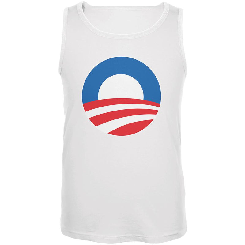 Obama - Large Rising Sun Logo Mens Tank Top Men's Tank Tops Old Glory 2XL White
