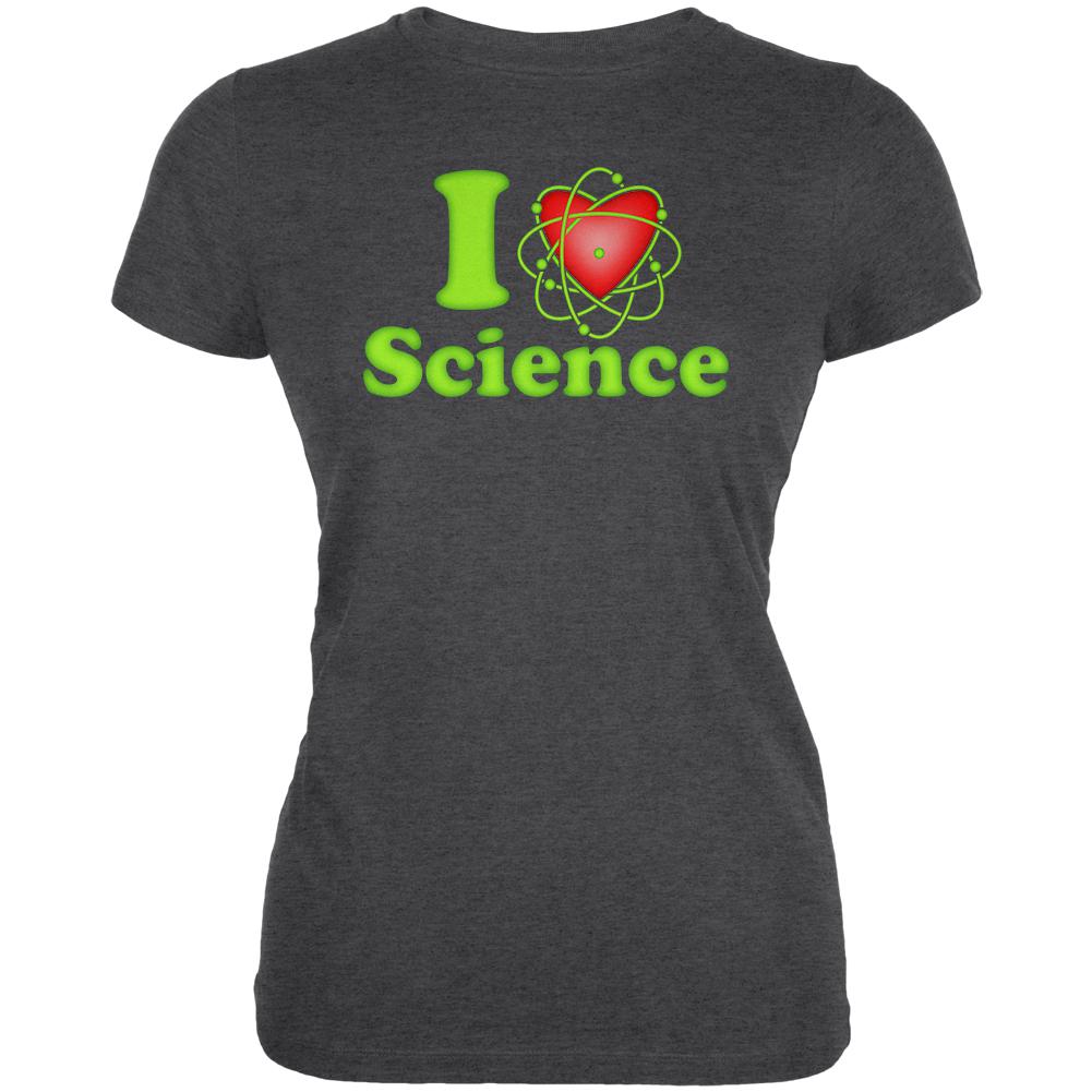 I Heart Science Atom Juniors Soft T Shirt Juniors T-Shirts Old Glory 2XL Black