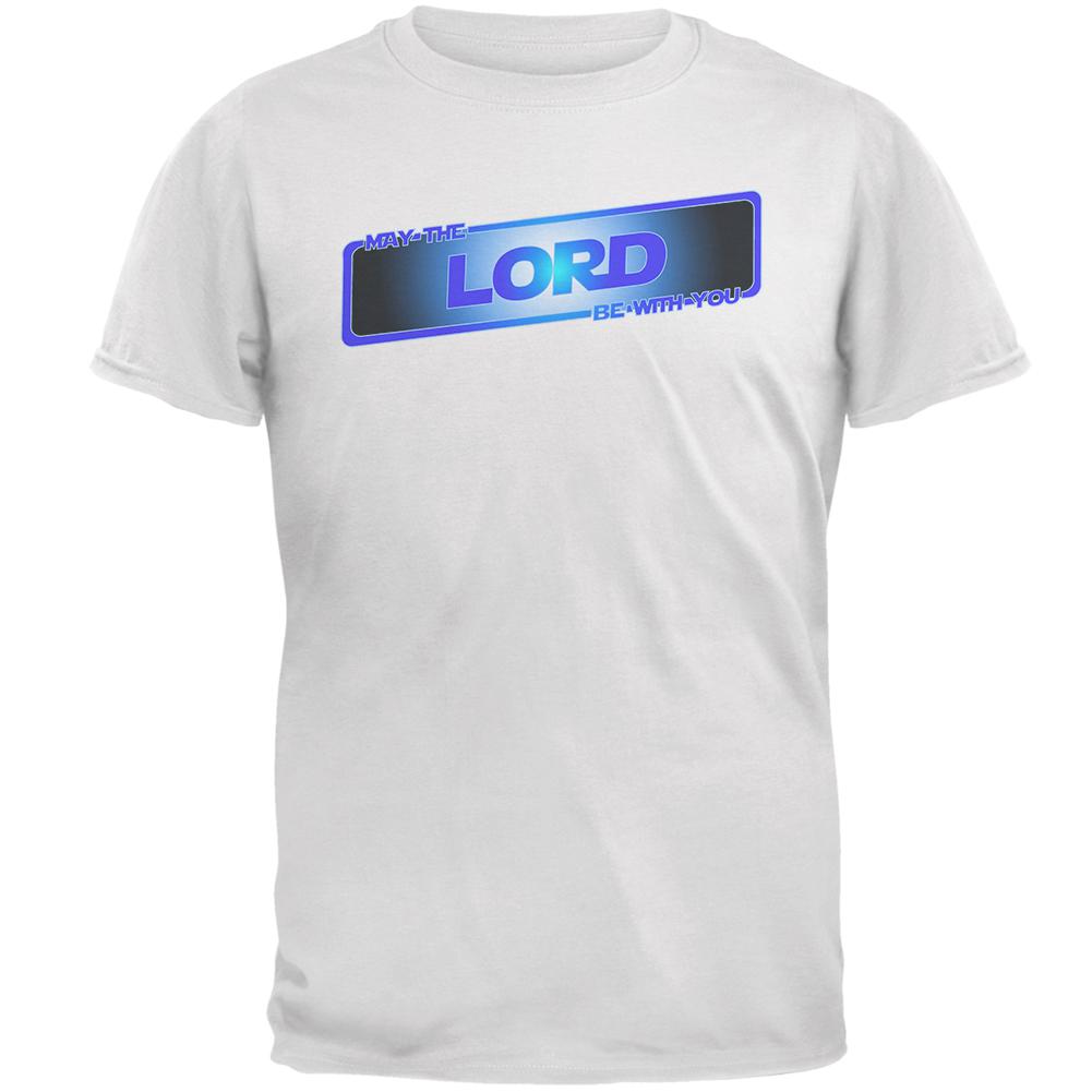 May the Lord be with You Mens T Shirt Men's T-Shirts Old Glory 2XL White
