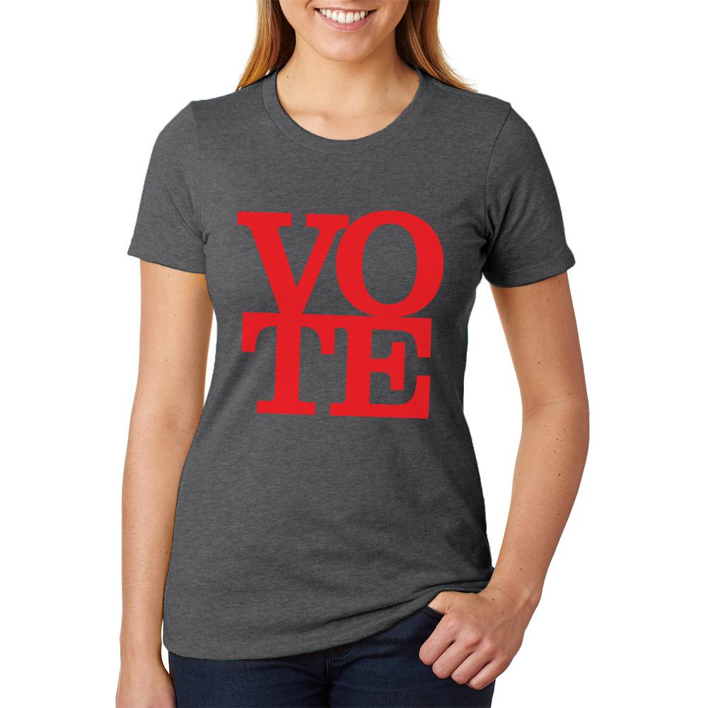 Election Vote Stacked Womens Soft Heather T Shirt Women's T-Shirts Old Glory 2XL Black