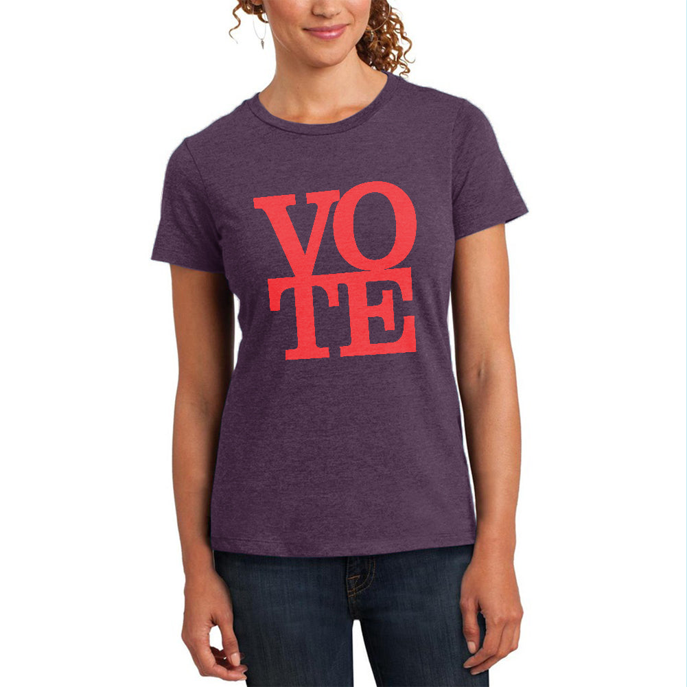 Election Vote Stacked Womens Soft Heather T Shirt Women's T-Shirts Old Glory 2XL Heather Purple
