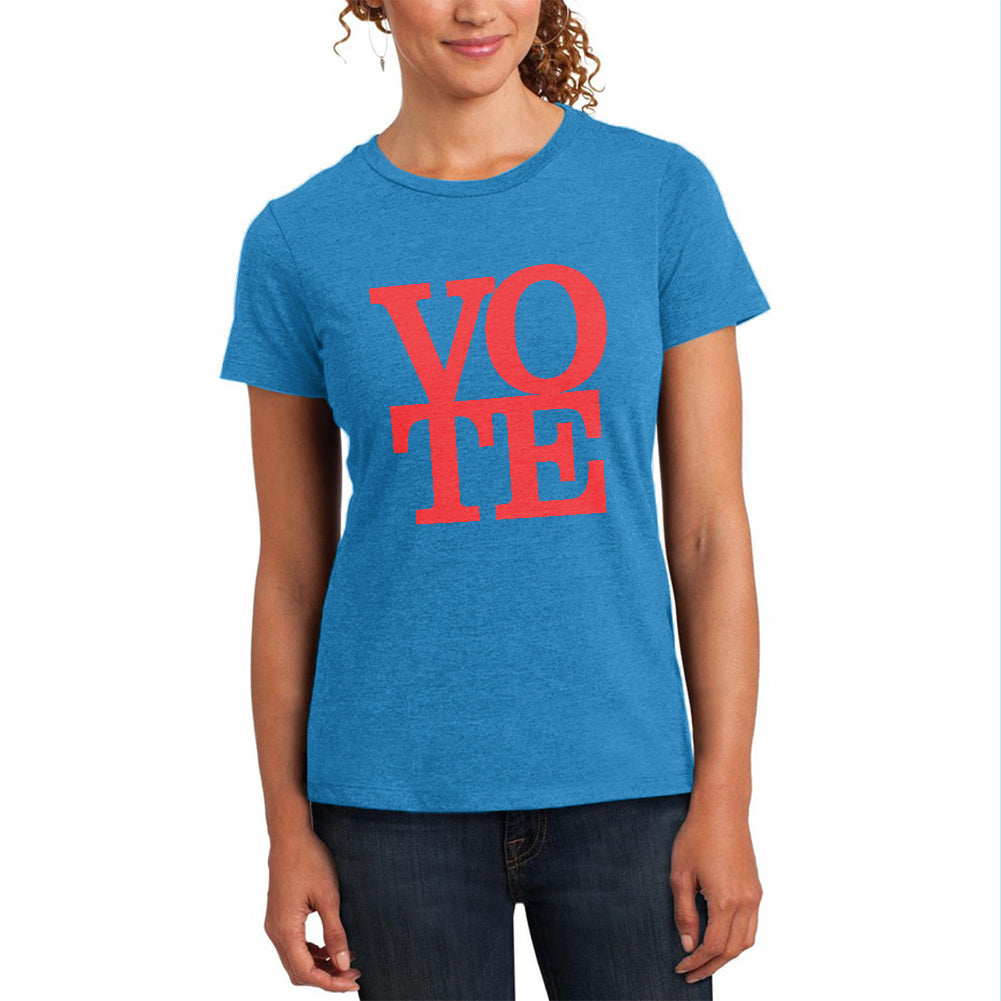 Election Vote Stacked Womens Soft Heather T Shirt Women's T-Shirts Old Glory 2XL Heather Turquoise