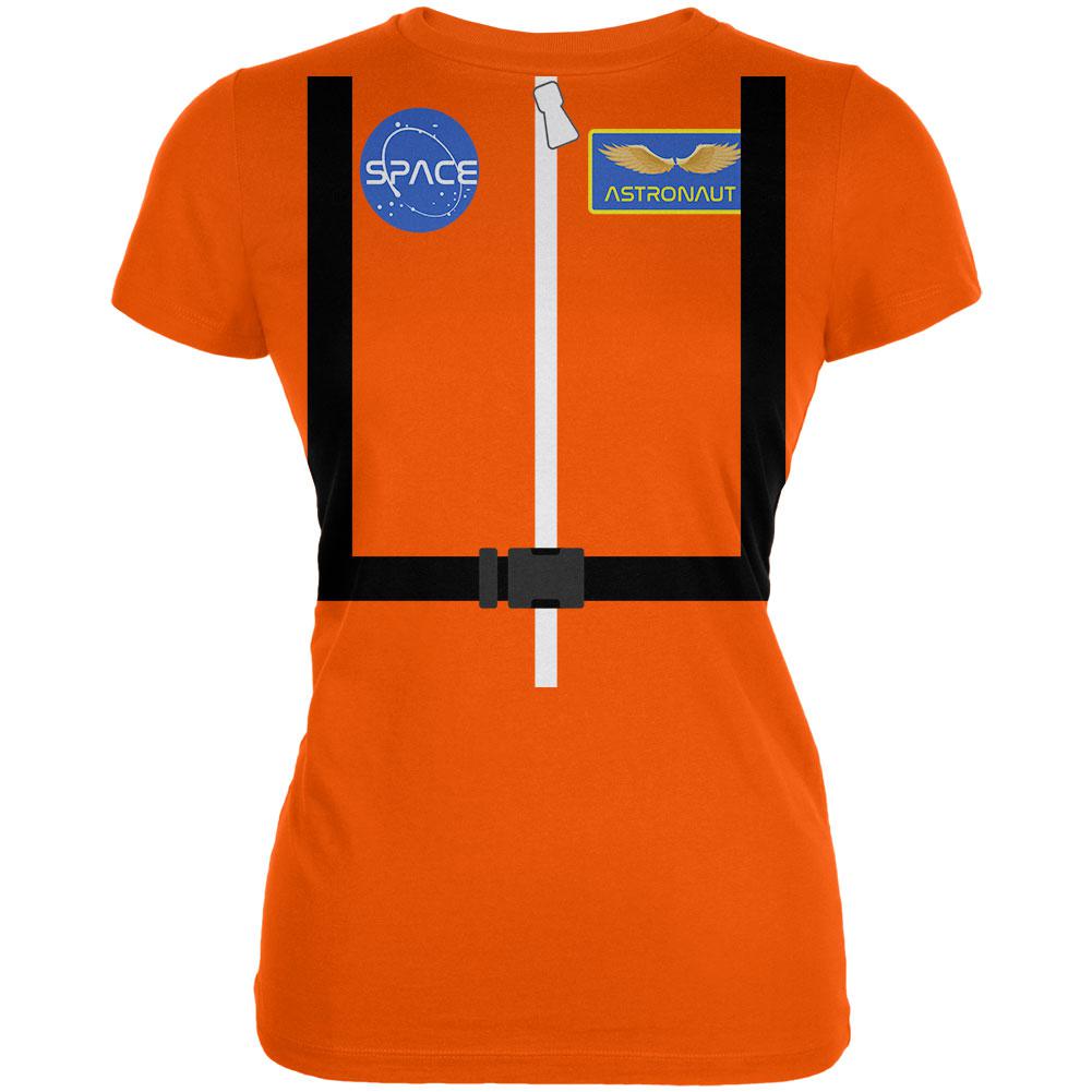 Halloween Astronaut Costume Orange Escape Suit Juniors Soft T Shirt Juniors T-Shirts Old Glory 2XL Orange
