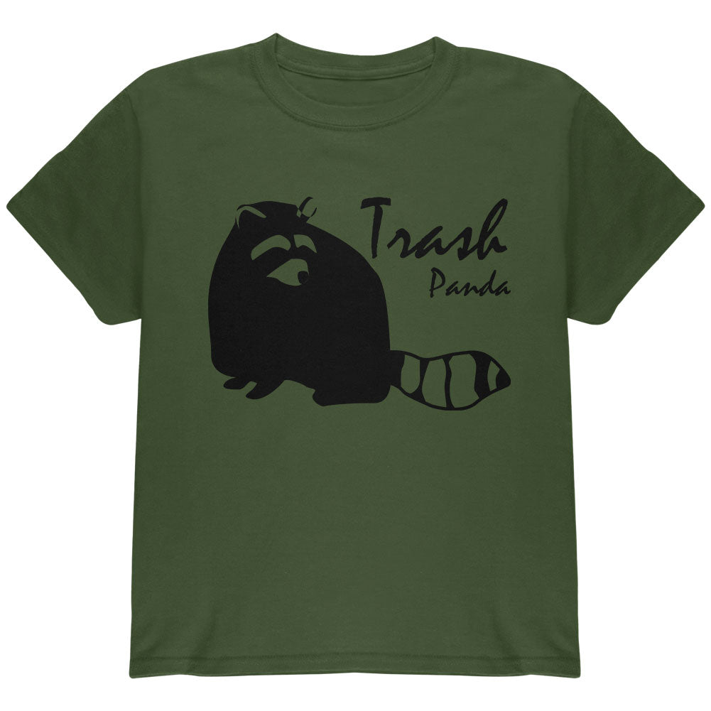 Raccoon Trash Panda Silhouette Youth T Shirt Youth T-Shirts Old Glory YLG Green