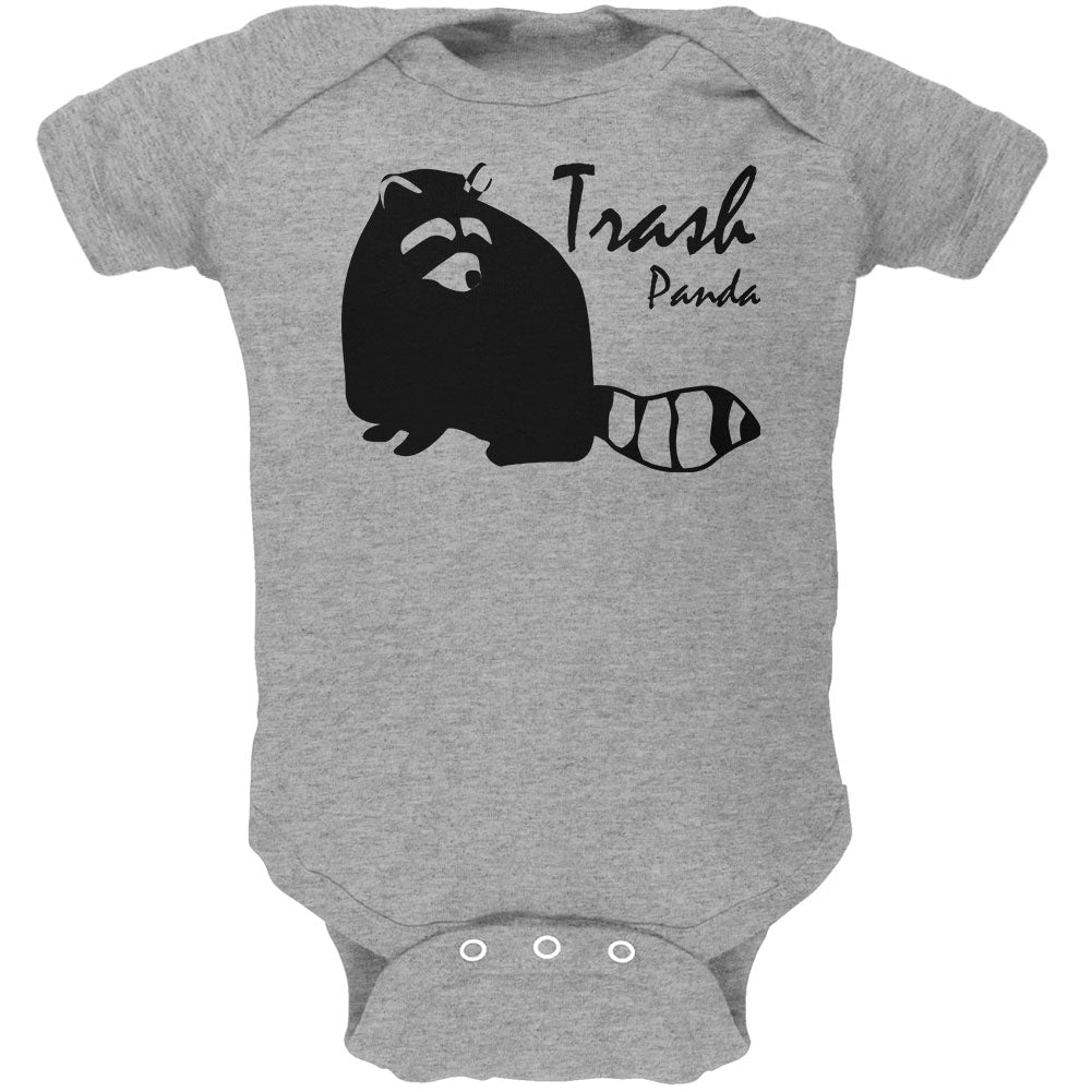 Raccoon Trash Panda Silhouette Soft Baby One Piece Baby One Piece Old Glory 0-3M Grey
