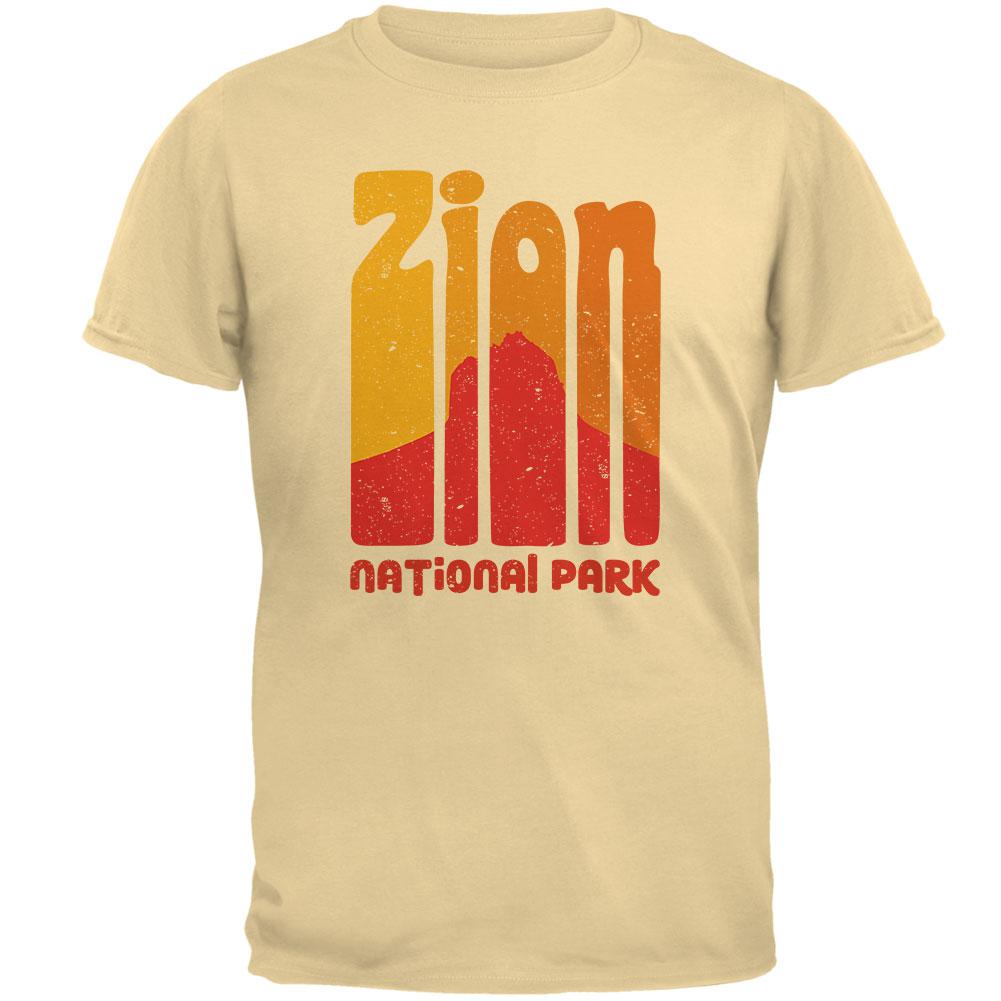 National Park Retro 70s Color Bars Zion Mens T Shirt Men's T-Shirts Old Glory 2XL Yellow