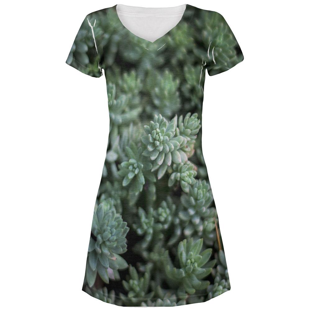Halloween Succulent Bush Costume Nature Plants All Over Juniors Beach Cover-Up Dress Juniors Dresses Old Glory LG Multi