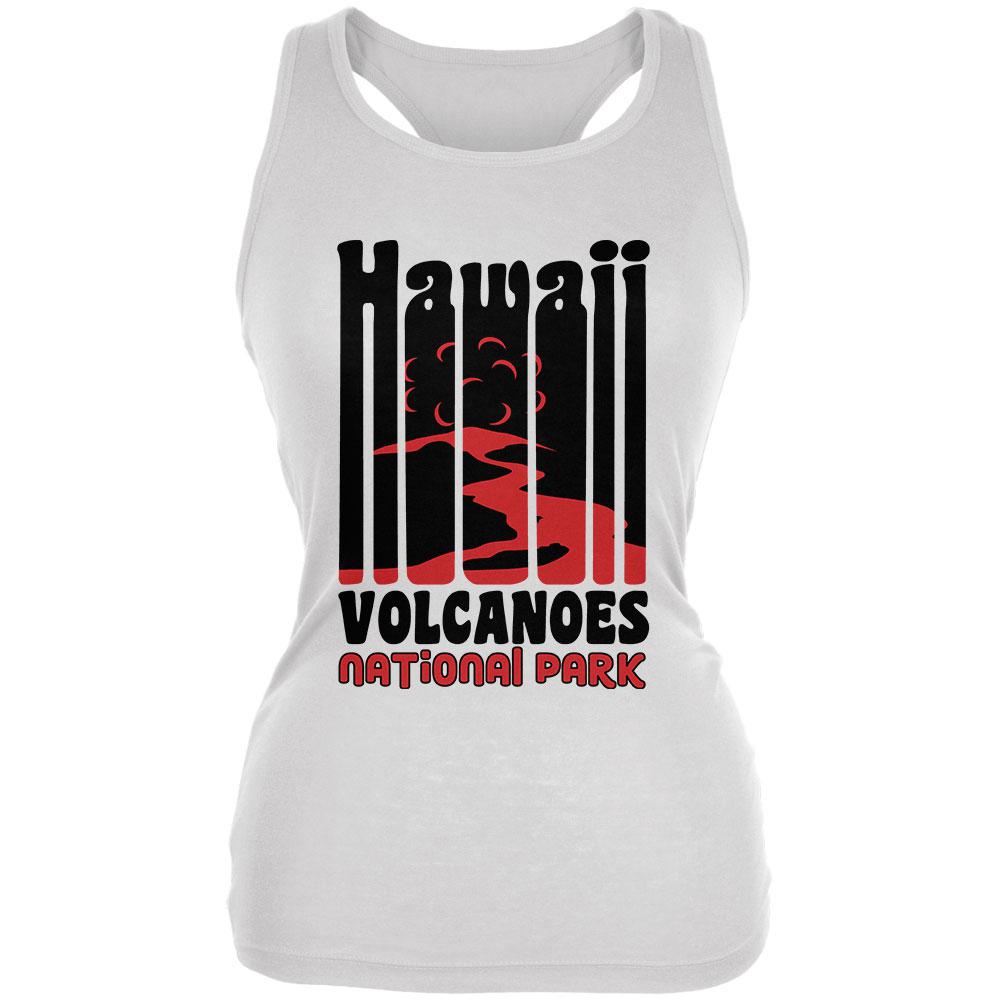 National Park Retro 70s Color Bars Hawaii Volcanoes Juniors Soft Tank Top Juniors Tank Tops Old Glory 2XL White
