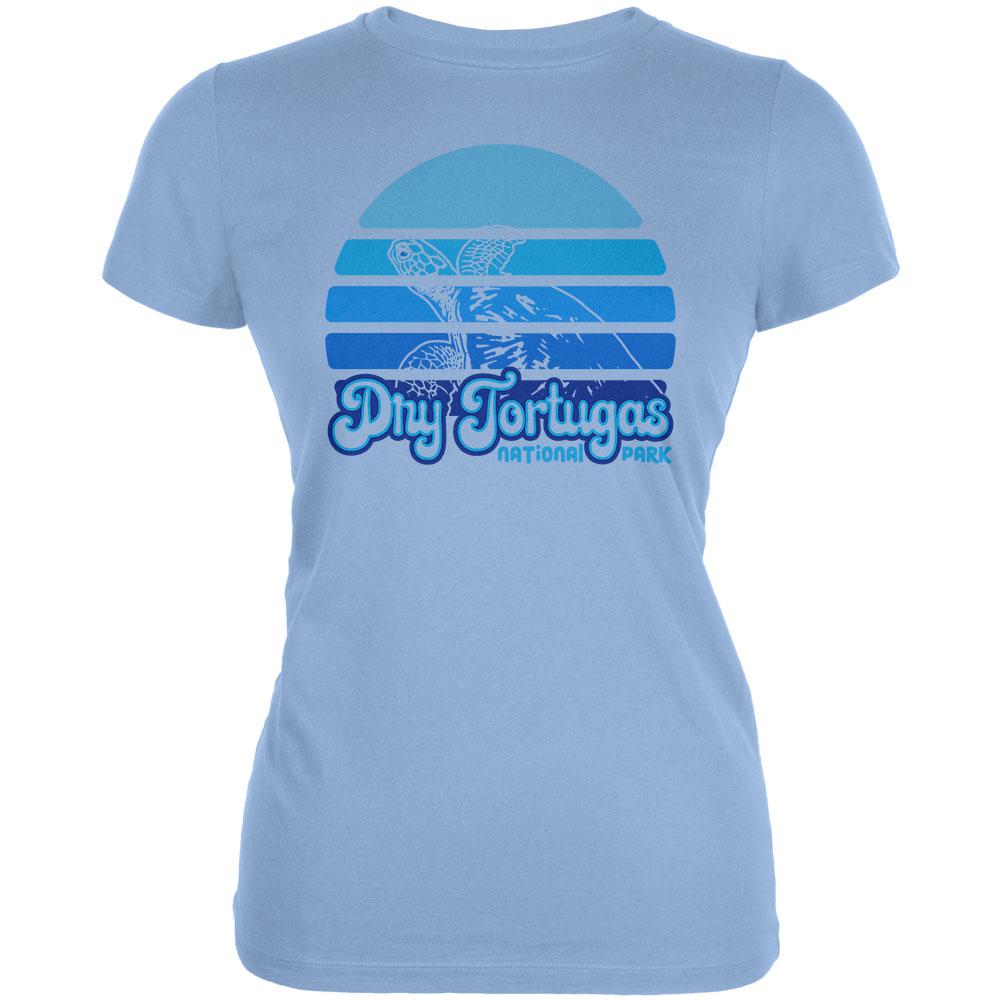National Park Retro 70s Sunset Dry Tortugas Juniors Soft T Shirt Juniors T-Shirts Old Glory 2XL Blue
