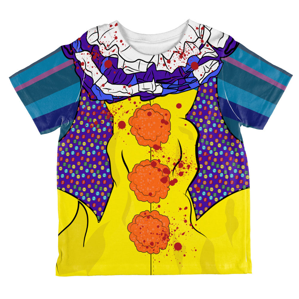 Halloween Creepy Bloody Clown Costume 1990s All Over Toddler T Shirt Toddler T-Shirts Old Glory 2T Multi
