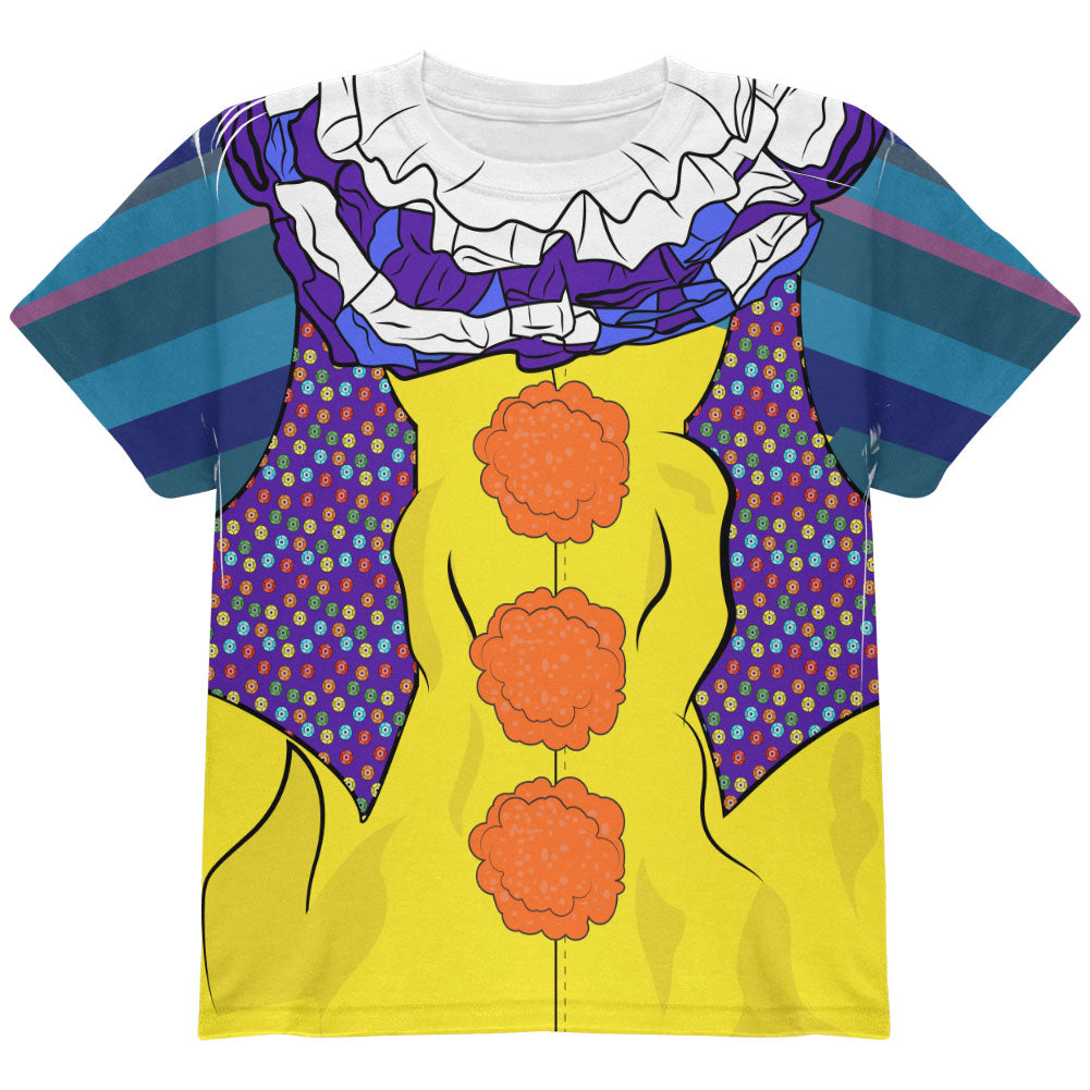 Halloween Creepy Clown Costume 1990s All Over Youth T Shirt Youth T-Shirts Old Glory YLG Multi