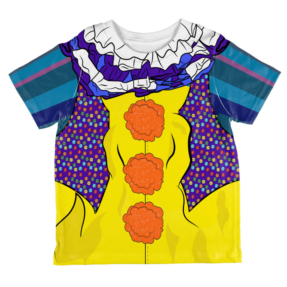 Halloween Creepy Clown Costume 1990s All Over Toddler T Shirt Toddler T-Shirts Old Glory 2T Multi