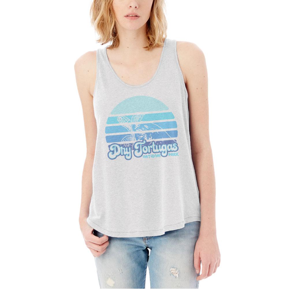 National Park Retro 70s Sunset Dry Tortugas Womens Vintage Jersey Tank Top Women's Tank Tops Old Glory LG White