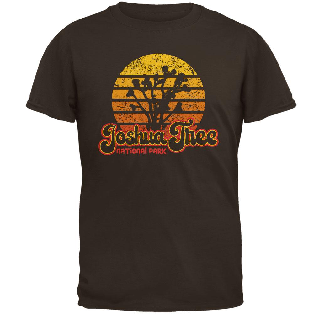 National Park Retro 70s Sunset Joshua Tree Mens T Shirt Men's T-Shirts Old Glory 2XL Brown