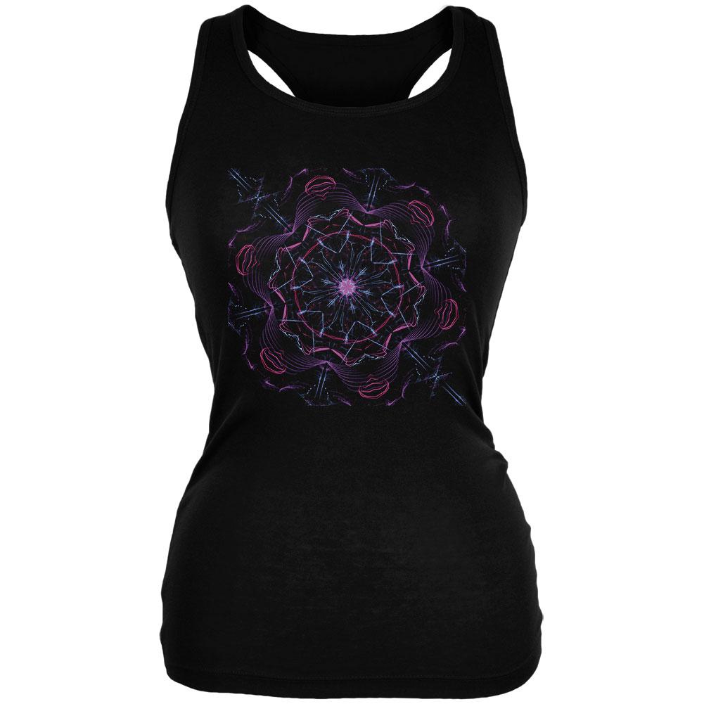 Steam Punk Gear Mandala Juniors Soft Tank Top Juniors Tank Tops Old Glory 2XL Black