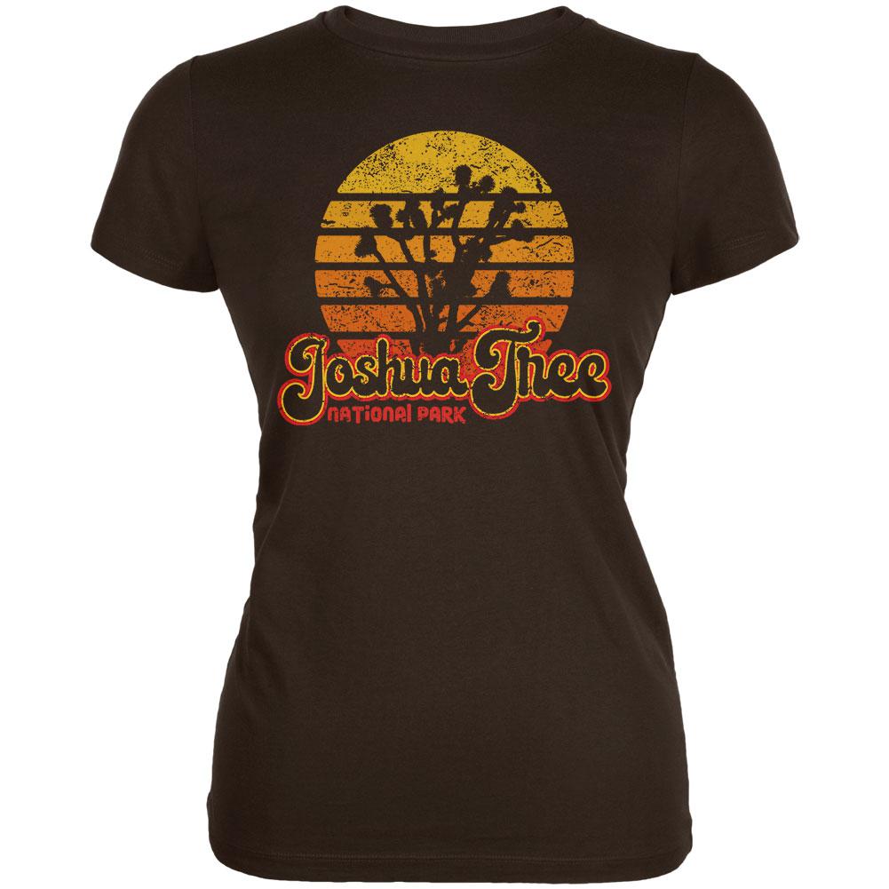 National Park Retro 70s Sunset Joshua Tree Juniors Soft T Shirt Juniors T-Shirts Old Glory 2XL Brown