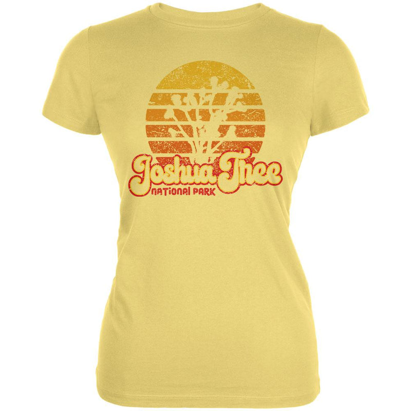 National Park Retro 70s Sunset Joshua Tree Juniors Soft T Shirt Juniors T-Shirts Old Glory LG Yellow