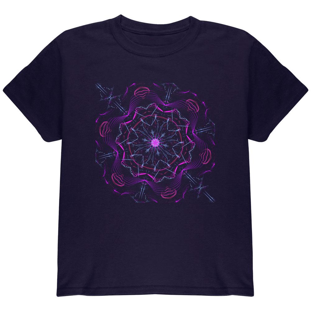 Steam Punk Gear Mandala Youth T Shirt Youth T-Shirts Old Glory LG Navy