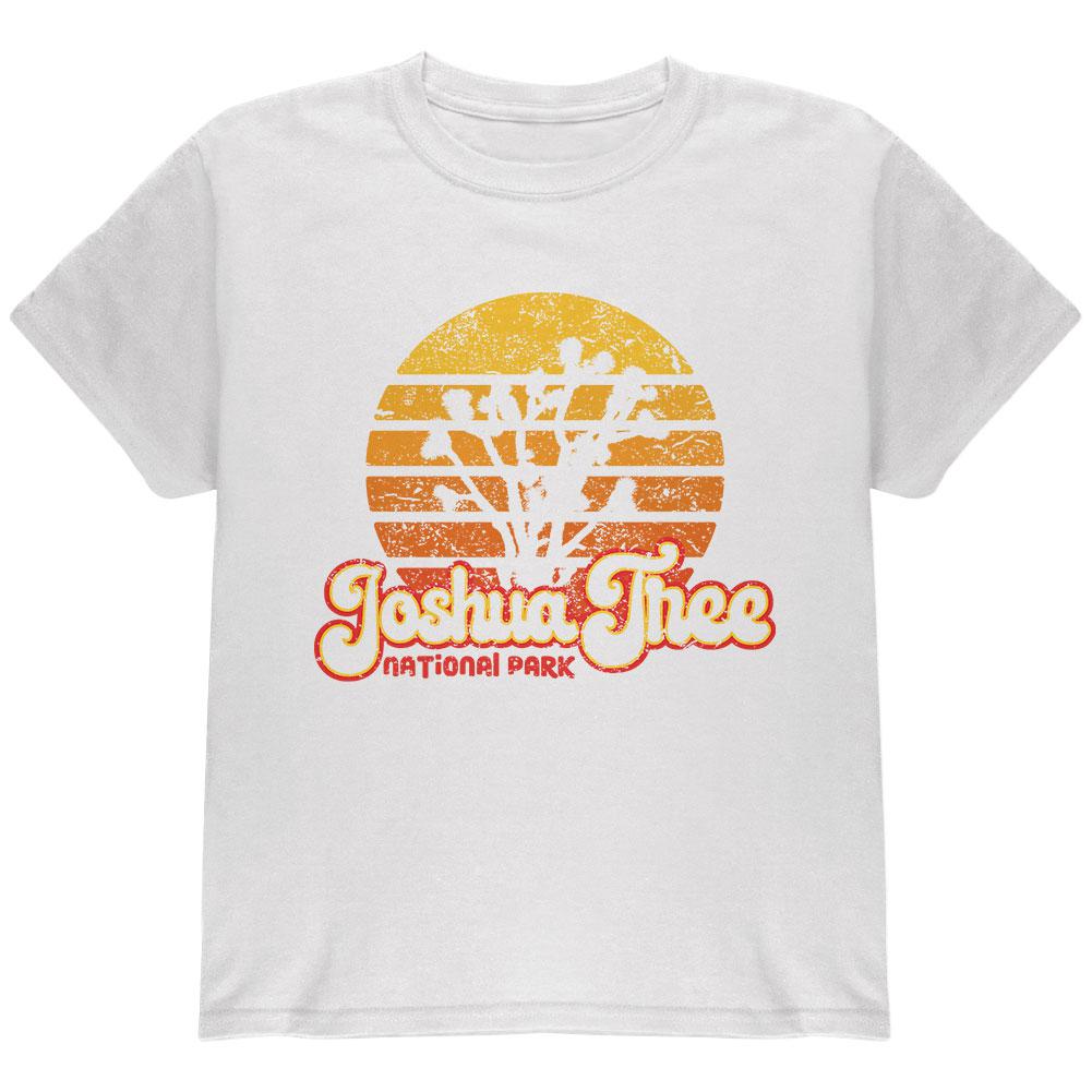 National Park Retro 70s Sunset Joshua Tree Youth T Shirt Youth T-Shirts Old Glory LG White
