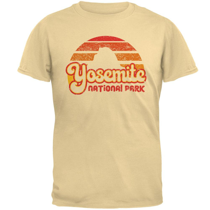 National Park Retro 70s Sunset Yosemite Mens T Shirt Men's T-Shirts Old Glory 2XL Yellow