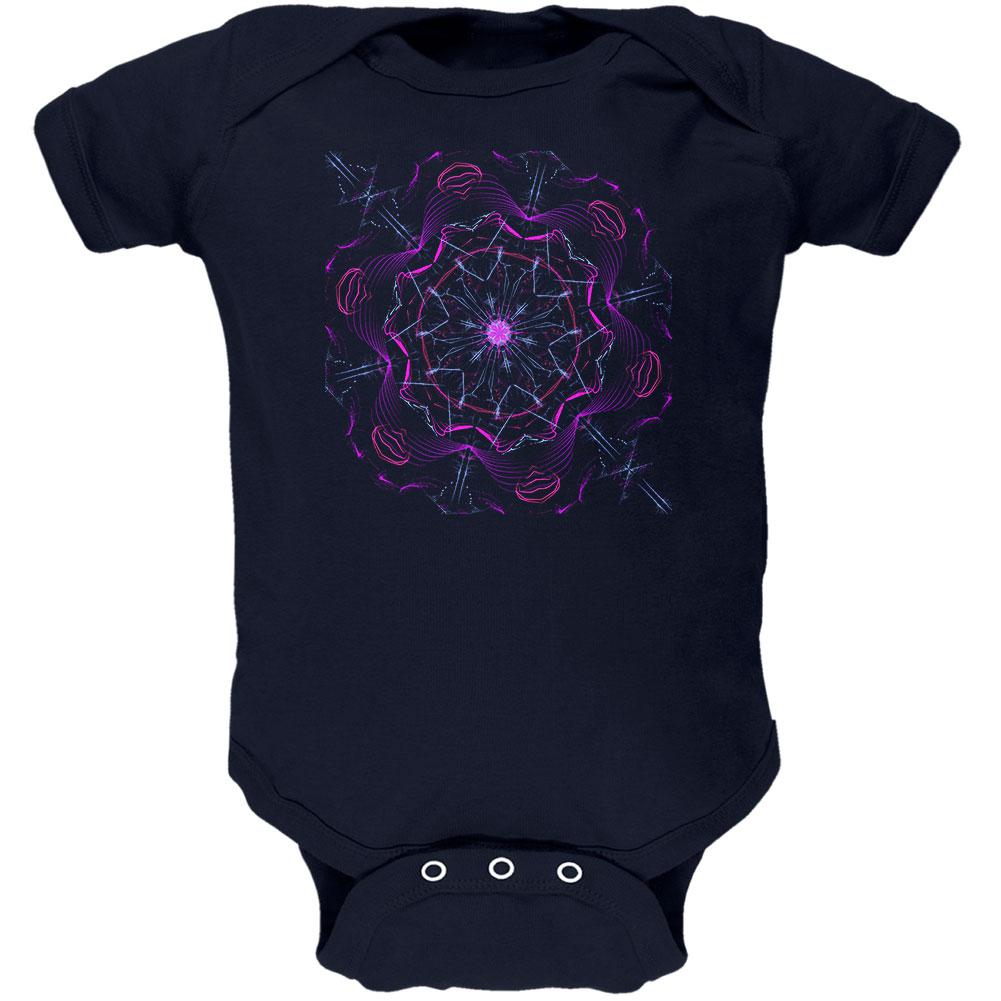 Steam Punk Gear Mandala Soft Baby One Piece Baby One Piece Old Glory 0-3M Navy