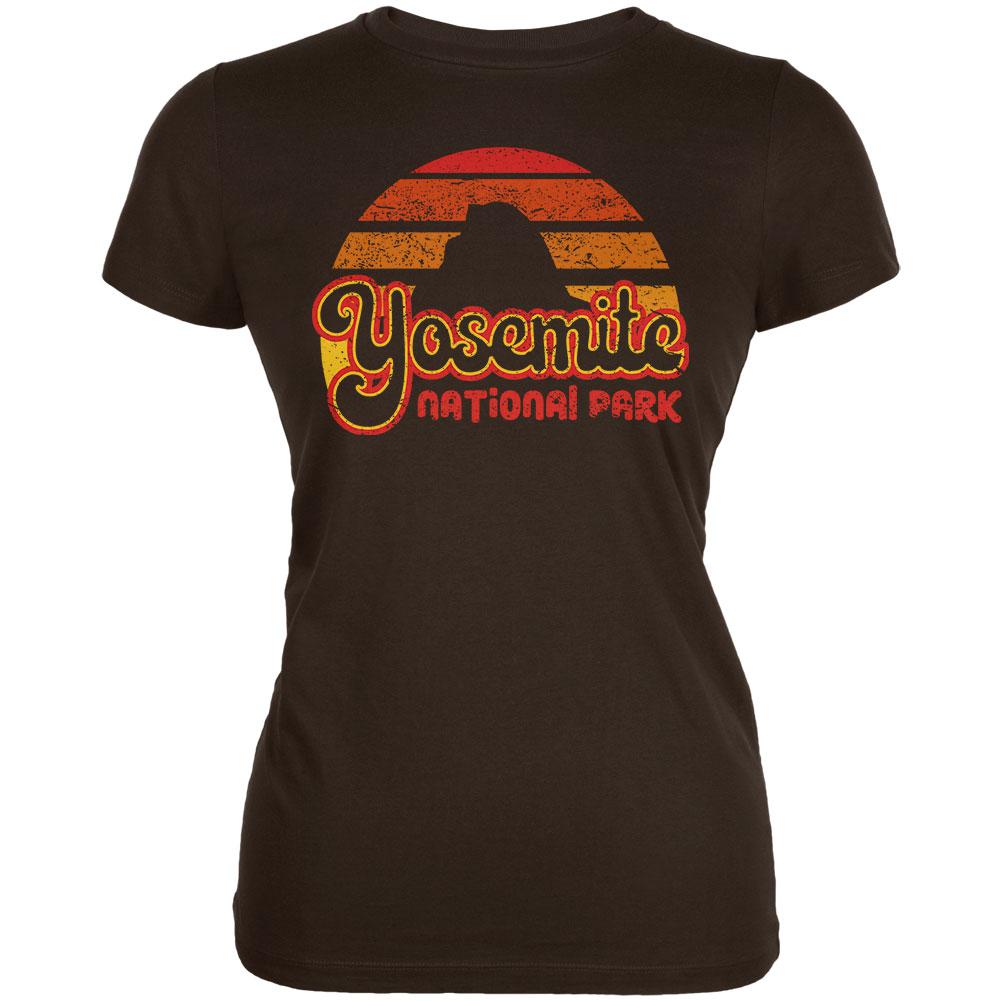 National Park Retro 70s Sunset Yosemite Juniors Soft T Shirt Juniors T-Shirts Old Glory 2XL Brown