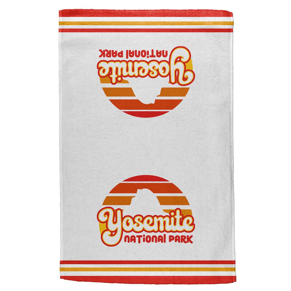 National Park Retro 70s Sunset Yosemite All Over Hand Towel Hand Towel Old Glory OS Multi