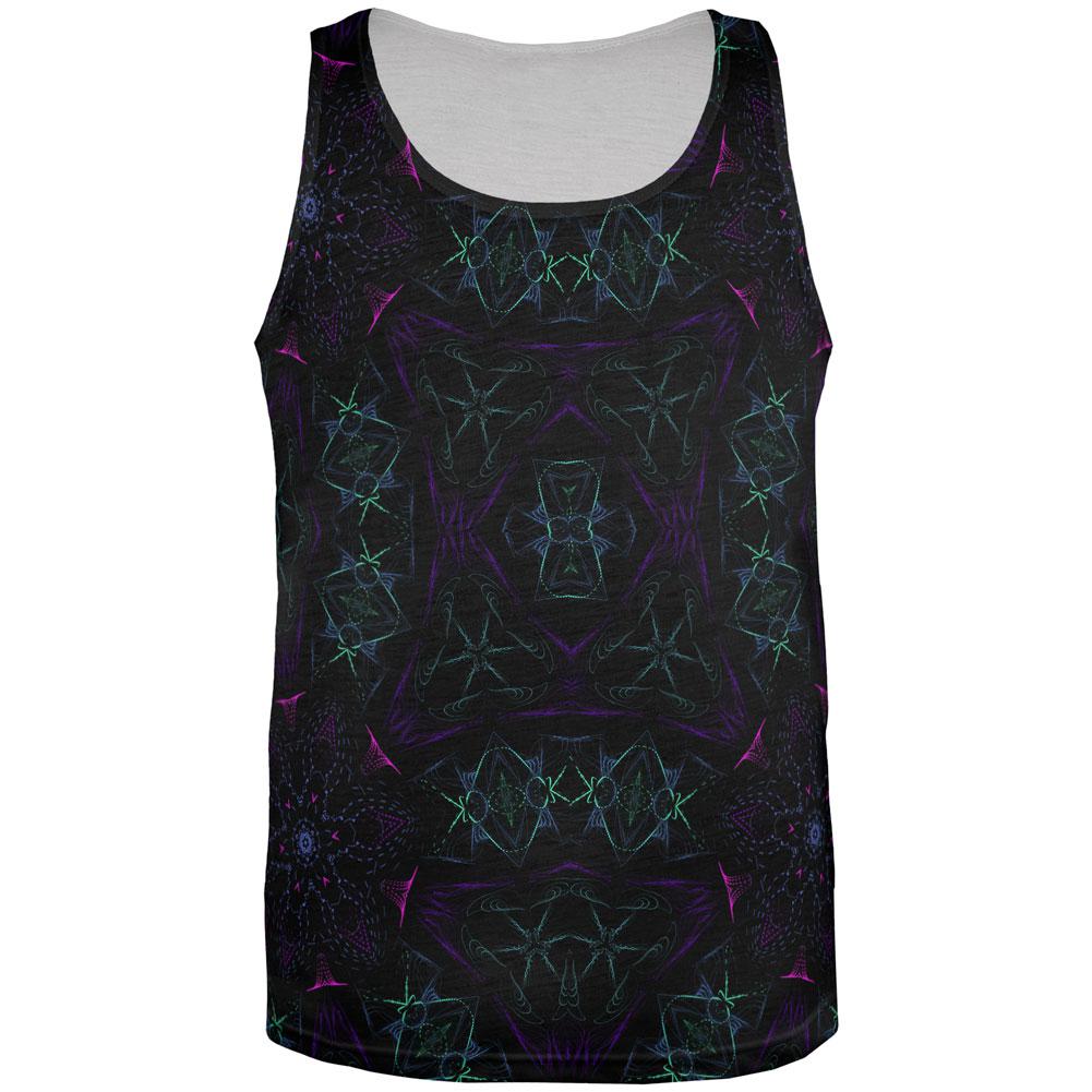 Rock Metal Neon Mandala All Over Mens Tank Top Men's Tank Tops Old Glory 2XL Multi