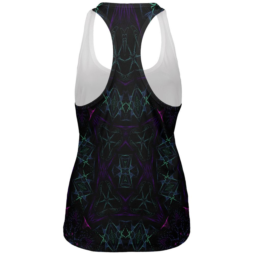 Rock Metal Neon Mandala All Over Womens Work Out Tank Top Women's Tank Tops Old Glory