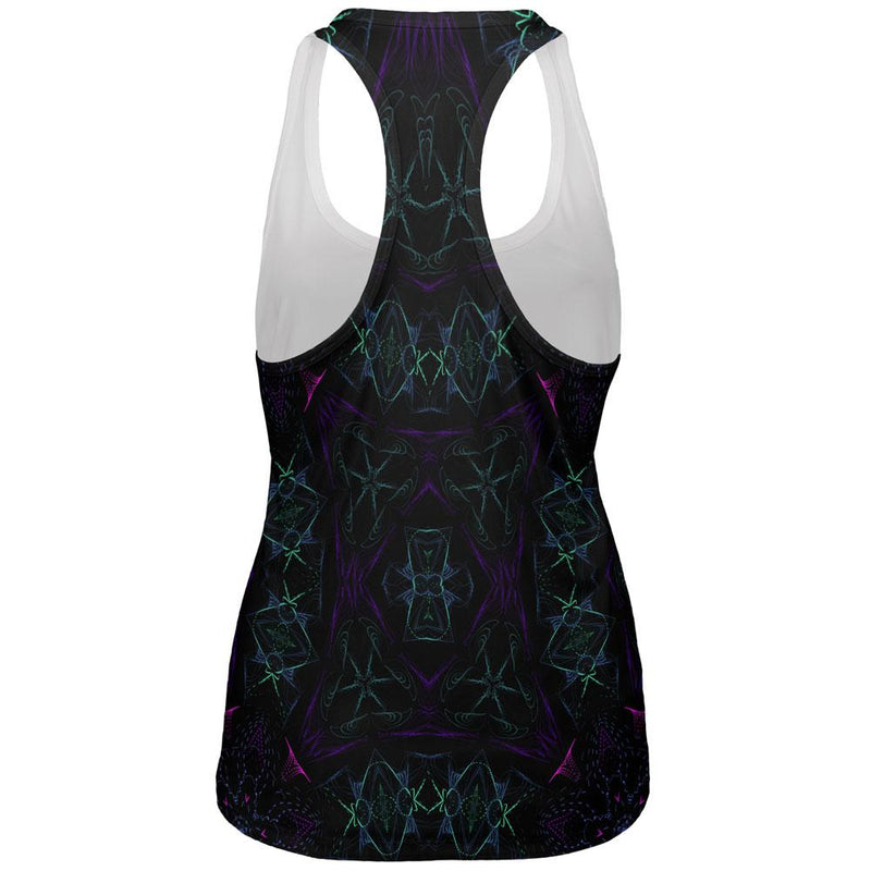Rock Metal Neon Mandala All Over Womens Work Out Tank Top Women's Tank Tops Old Glory