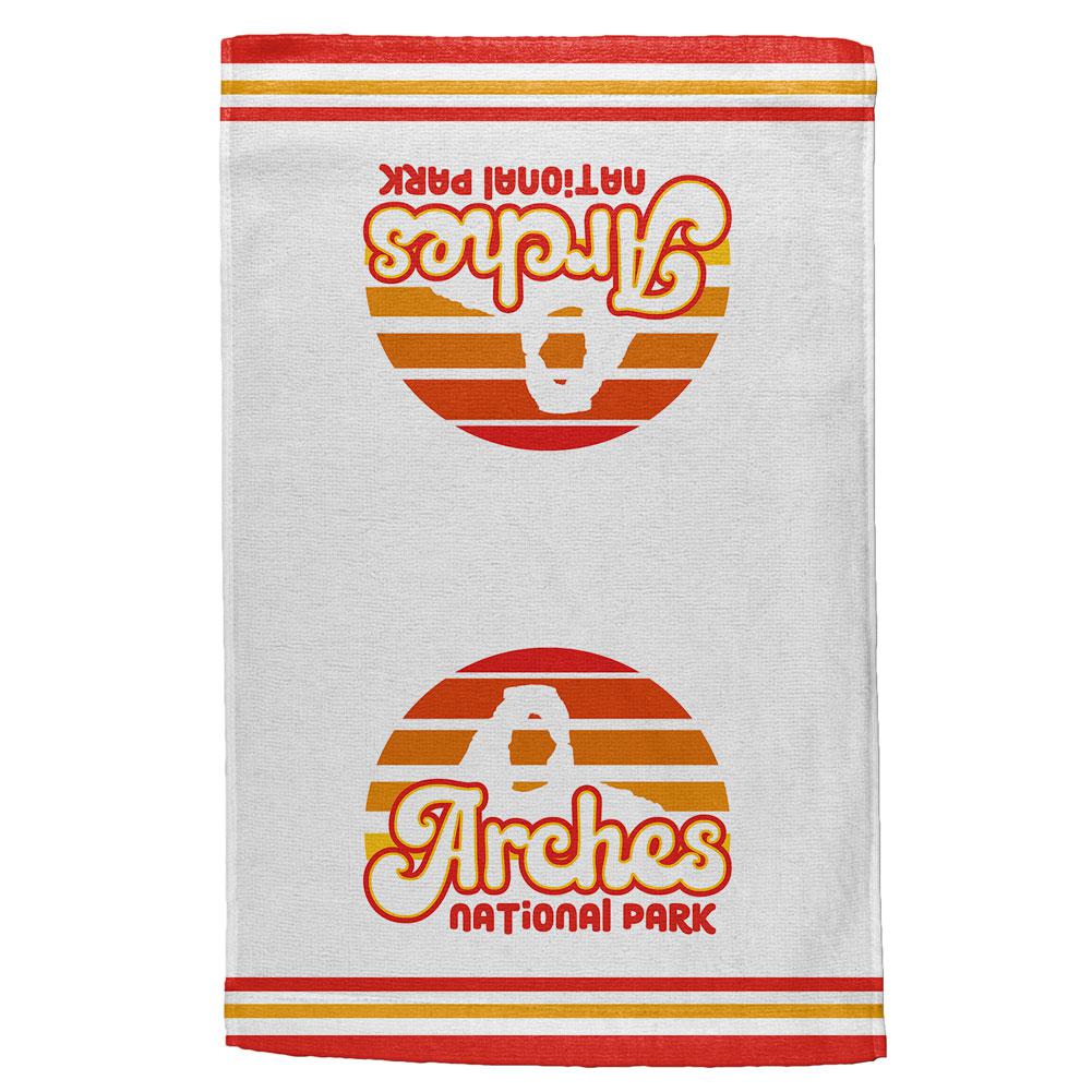 National Park Retro 70s Sunset Arches All Over Hand Towel Hand Towel Old Glory OS Multi
