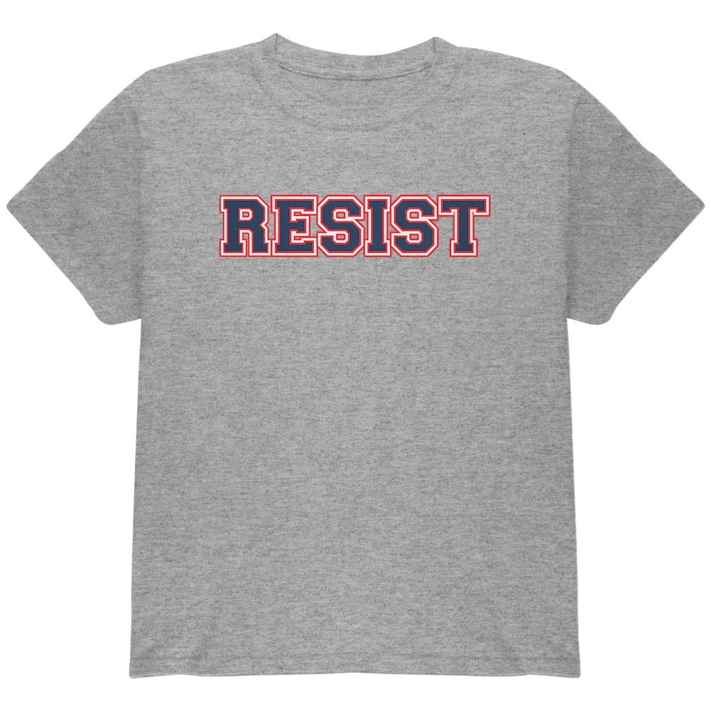 Revolution Resistance Politics Resist Youth T Shirt Youth T-Shirts Old Glory LG Grey