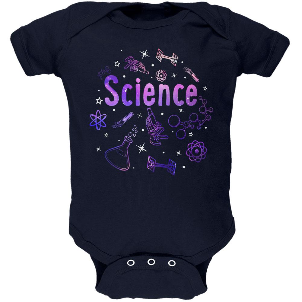 Science Tools Atoms Space Scientist Teacher Soft Baby One Piece Baby One Piece Old Glory 0-3M Navy
