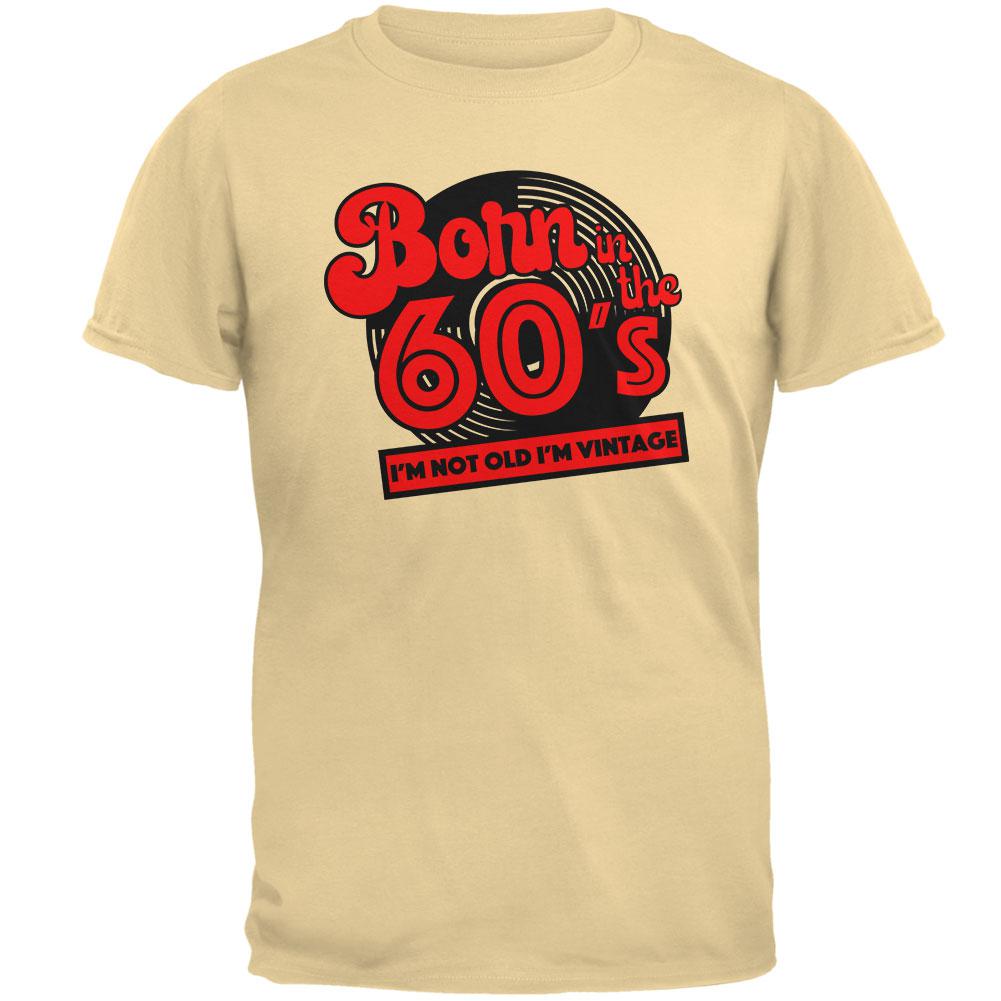 Born In The 60's Not Old Vintage Mens T Shirt Men's T-Shirts Old Glory 2XL Beige