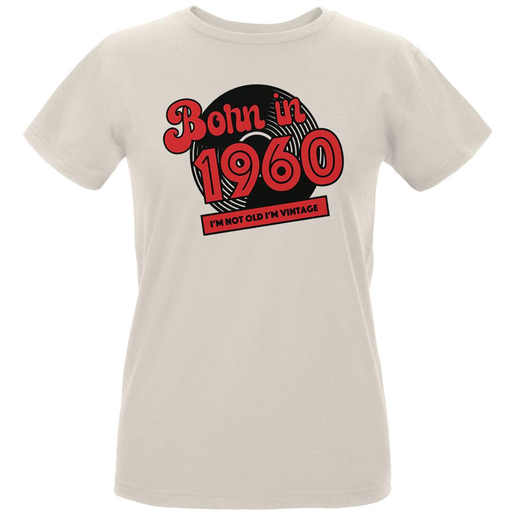 Born In 1960 Record I'm Not Old I'm Vintage Womens T Shirt Women's T-Shirts Old Glory LG White