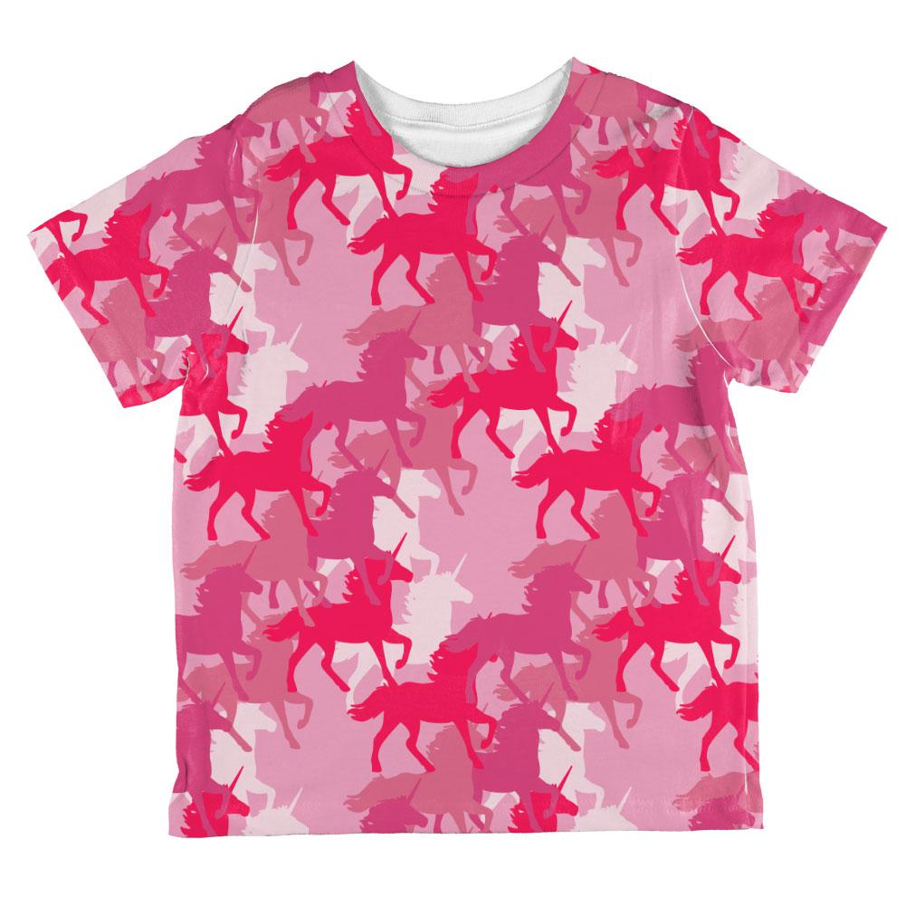 Unicorn Pink Camo Camouflage All Over Toddler T Shirt Toddler T-Shirts Old Glory 2T Multi