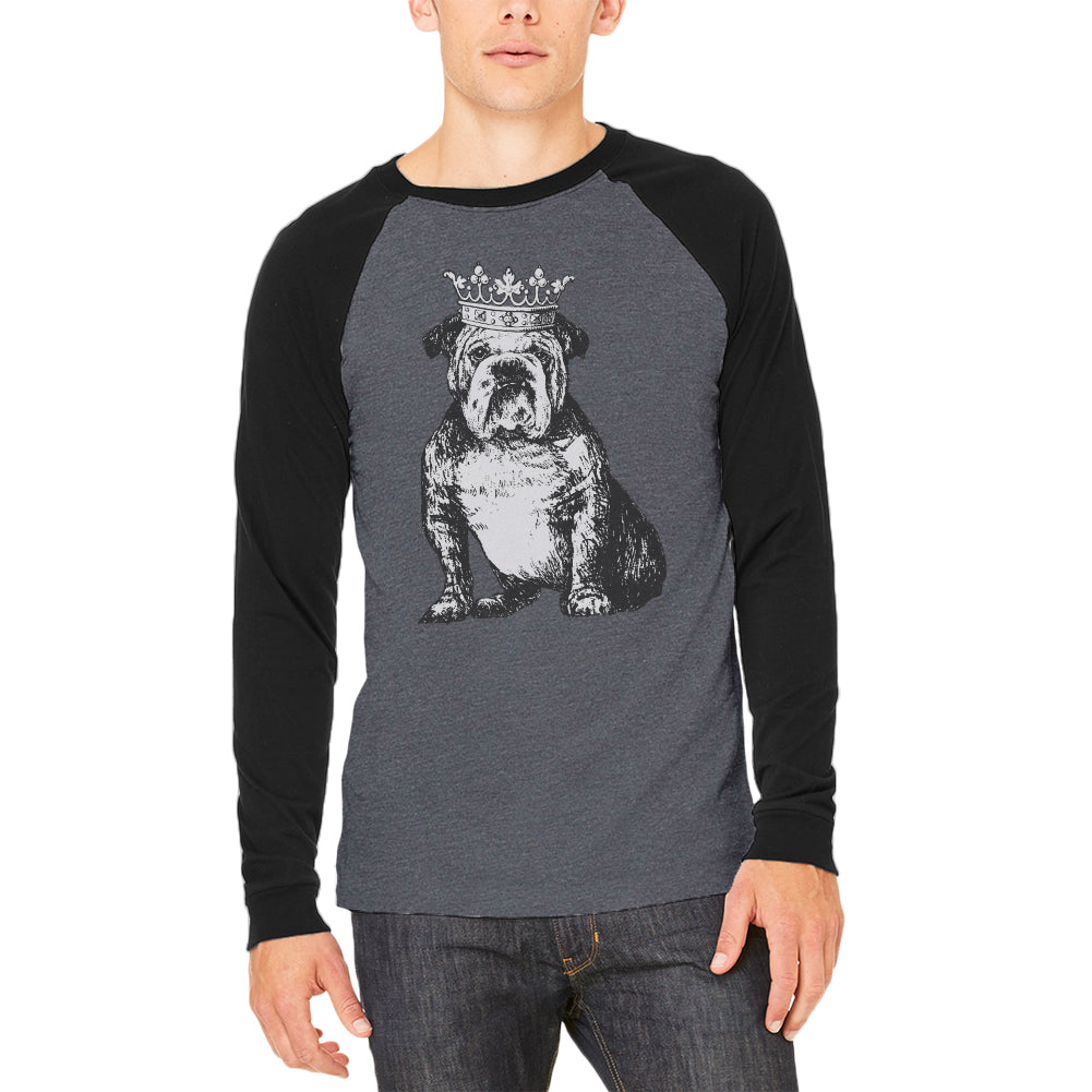 British Bulldog Crown Adult Long Sleeve Raglan T-Shirt Men's Long Sleeves Old Glory LG Black