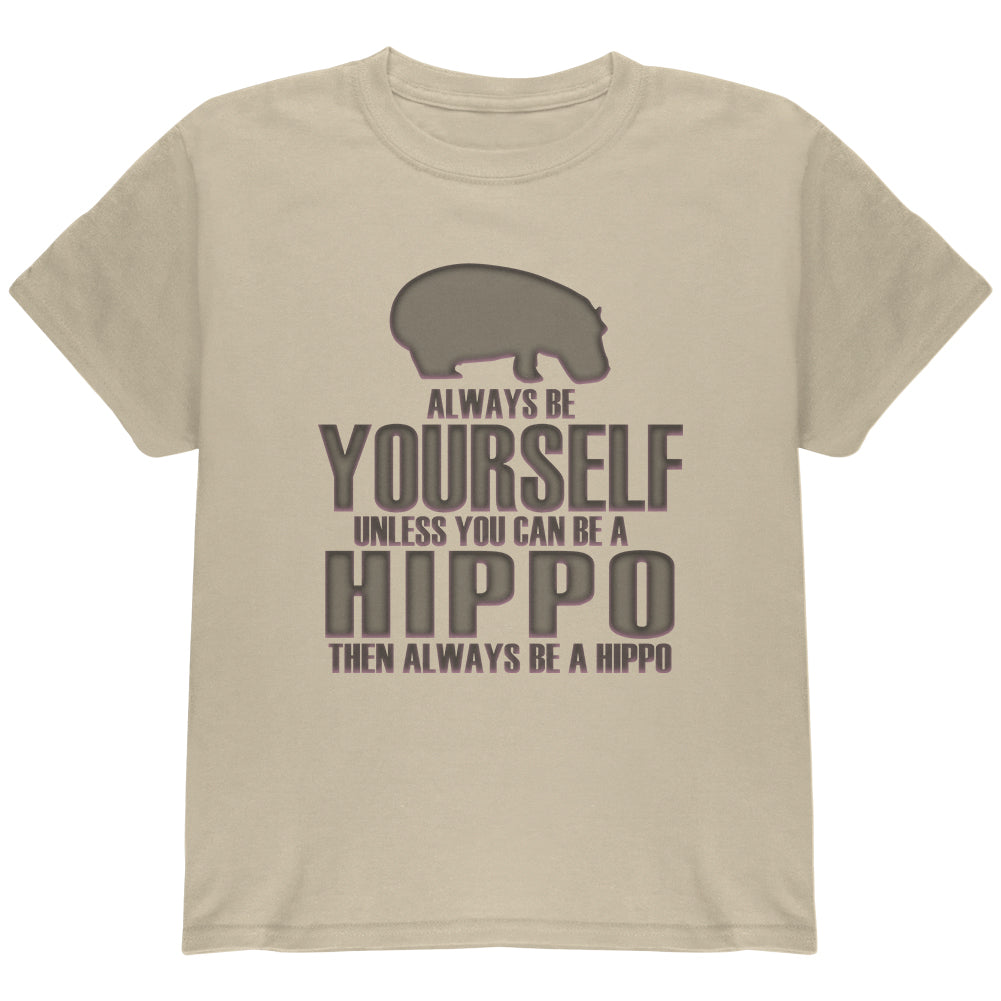 Always Be Yourself Hippo Youth T Shirt Youth T-Shirts Old Glory YLG Brown